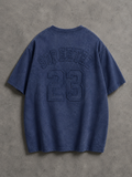 NAVY SUEDE T-SHIRT