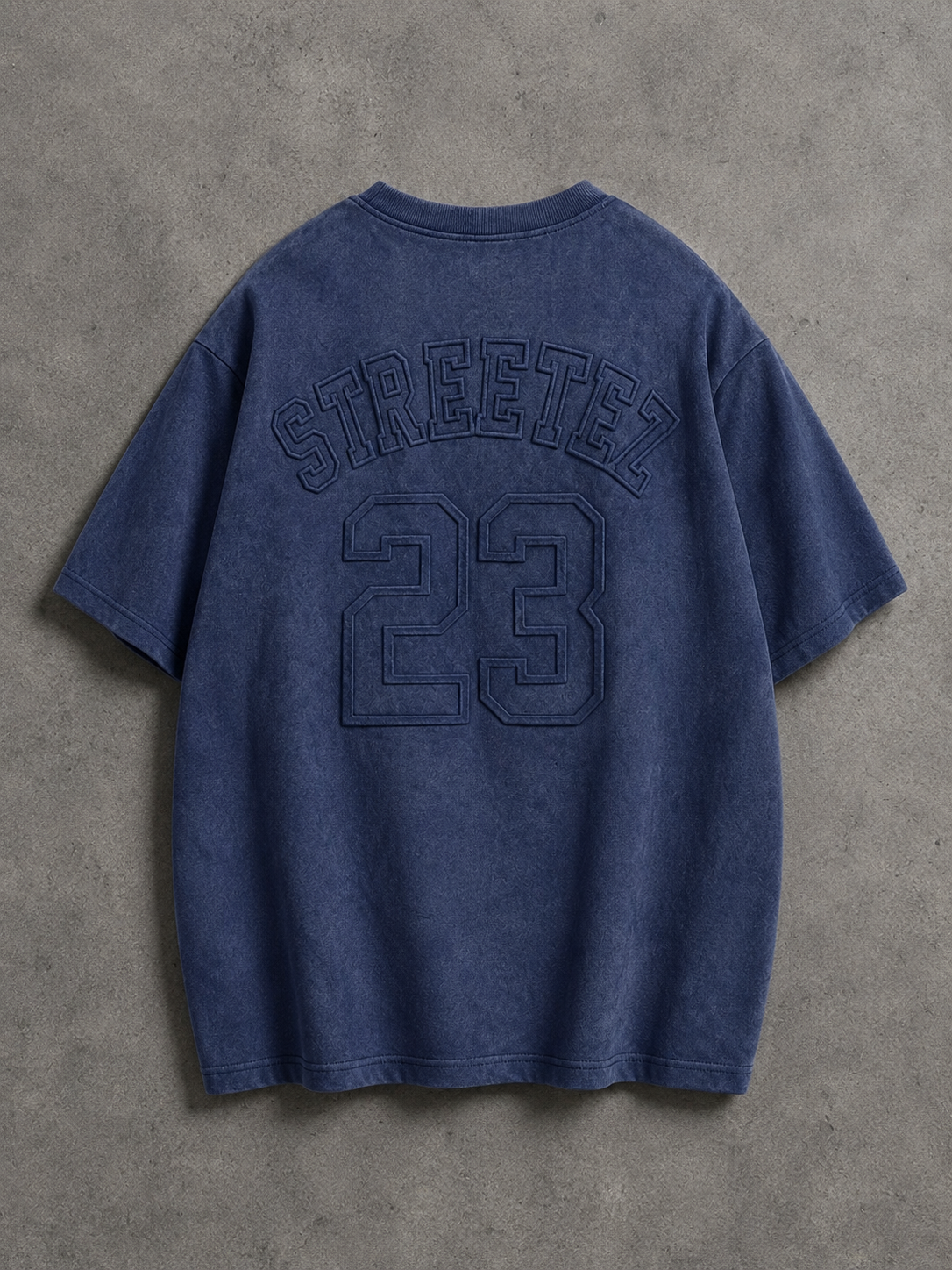 NAVY SUEDE T-SHIRT